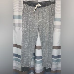 UNISEX Splendid Mills Joggers Gray & White Casual Comfort Drawstring Waist